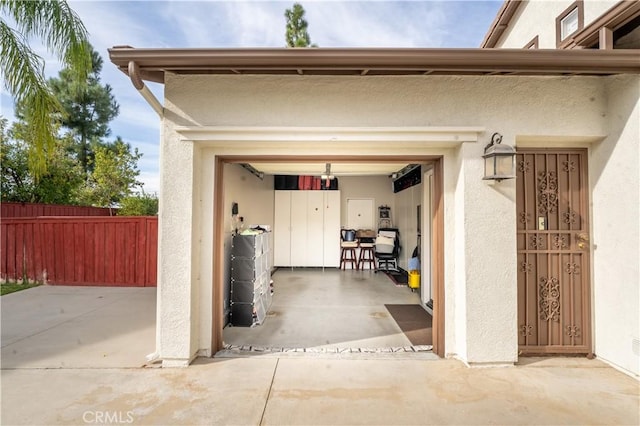 view of garage