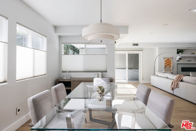 dining room with hardwood / wood-style floors