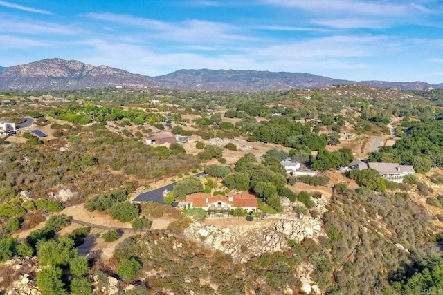 bird's eye view with a mountain view