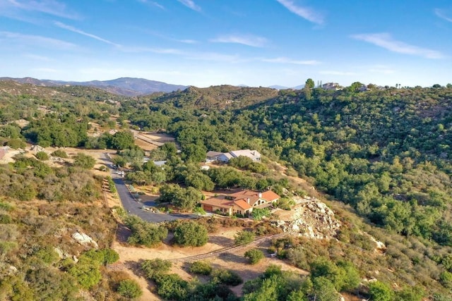 aerial view with a mountain view