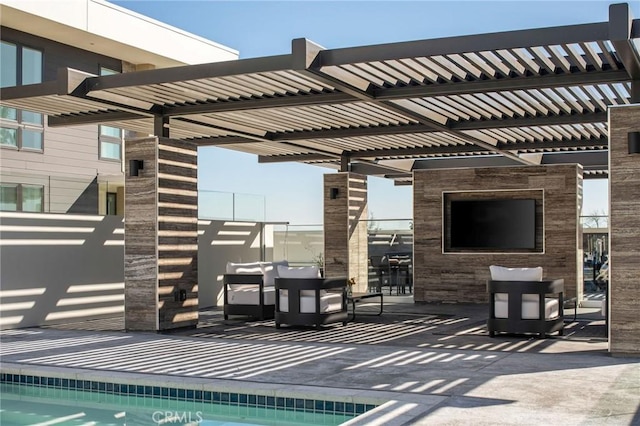 view of patio / terrace featuring a pergola