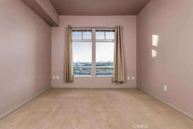 spare room with light carpet