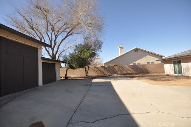 exterior space featuring a garage