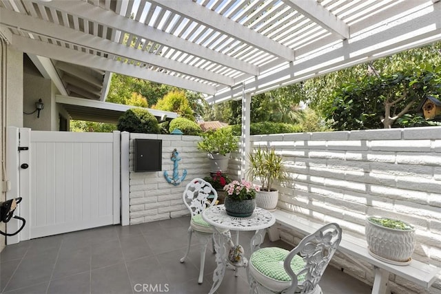 view of patio / terrace with a pergola