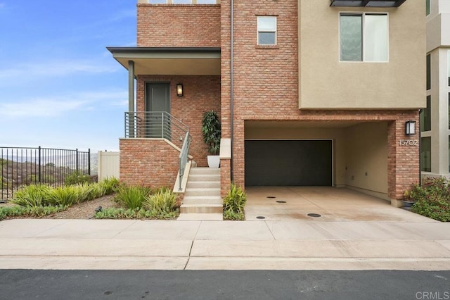 view of front facade with a garage