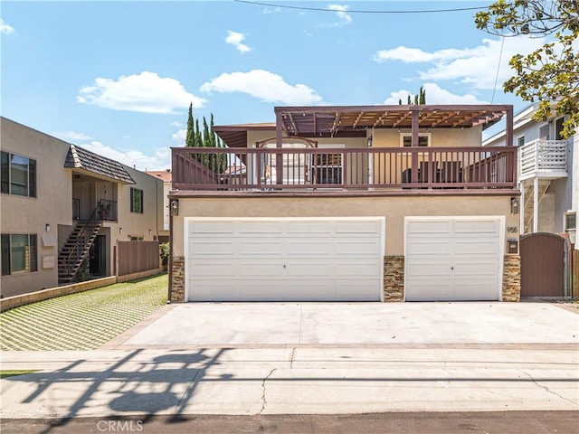 front of property with a garage