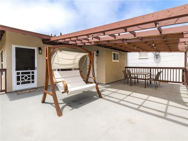 view of patio with a pergola