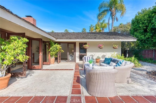 view of patio with an outdoor hangout area and french doors