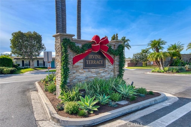 view of community sign