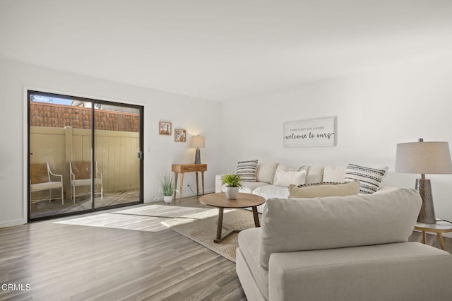 living room featuring hardwood / wood-style flooring