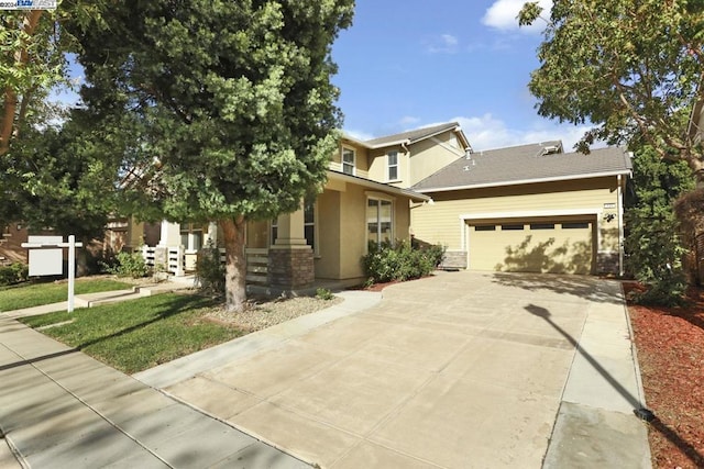 view of front of house with a garage