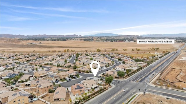 aerial view featuring a mountain view