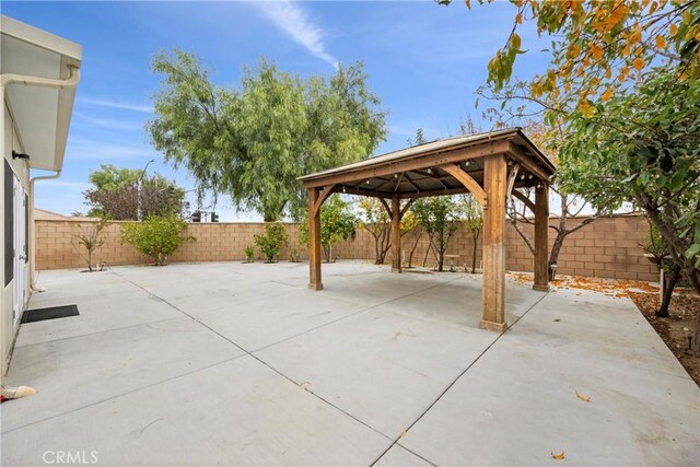 view of patio / terrace featuring a gazebo