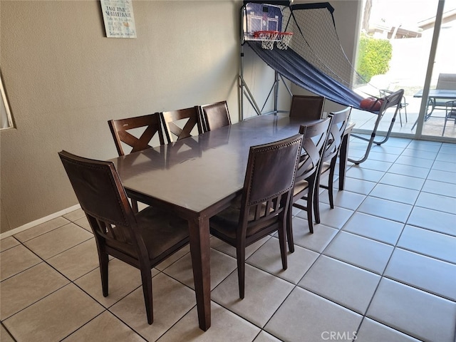 view of tiled dining space