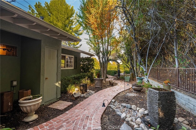 view of yard featuring fence