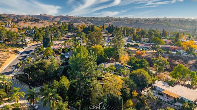 drone / aerial view with a mountain view