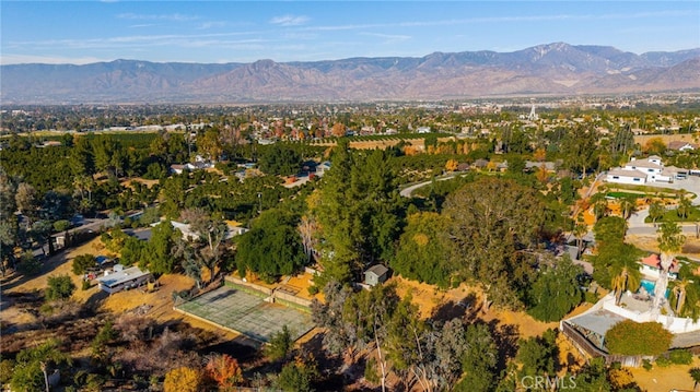 aerial view featuring a mountain view