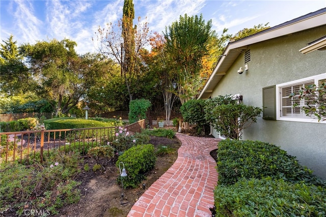 view of yard with fence