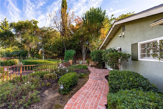 view of yard with fence