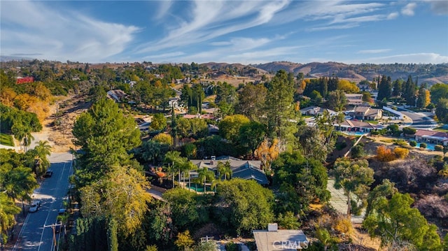 bird's eye view featuring a mountain view