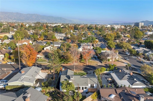 aerial view featuring a mountain view