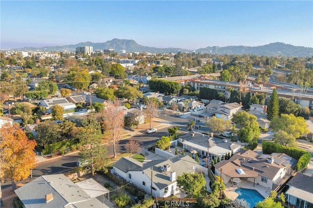 aerial view featuring a mountain view