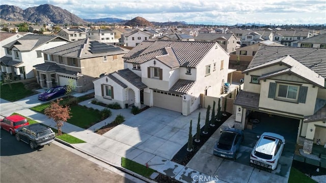 aerial view with a mountain view