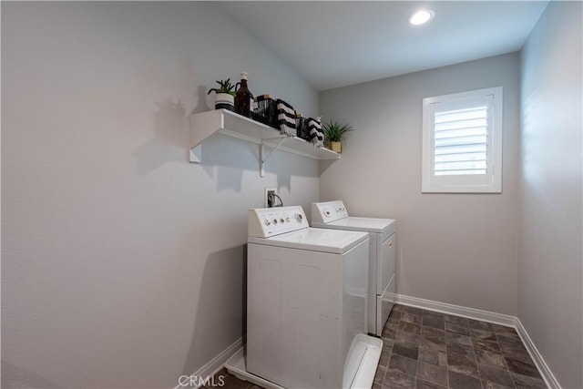 laundry area featuring washing machine and dryer