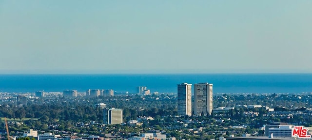 view of city with a water view