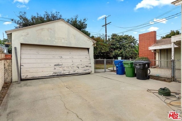 view of garage