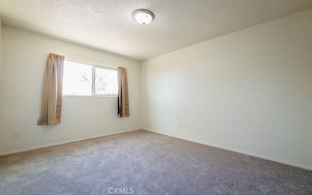 spare room with a textured ceiling and carpet floors