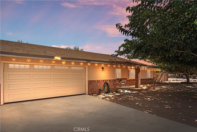 view of front of house with a garage