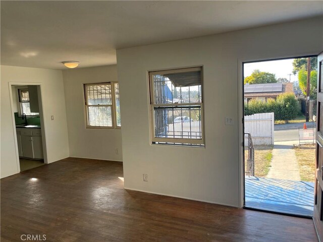 interior space featuring dark hardwood / wood-style flooring