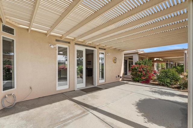 view of patio / terrace featuring a pergola