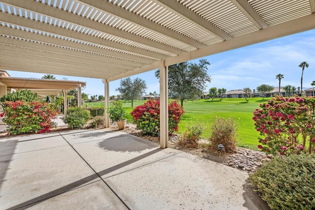 view of patio with a pergola