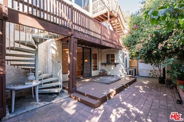 view of patio featuring a wooden deck