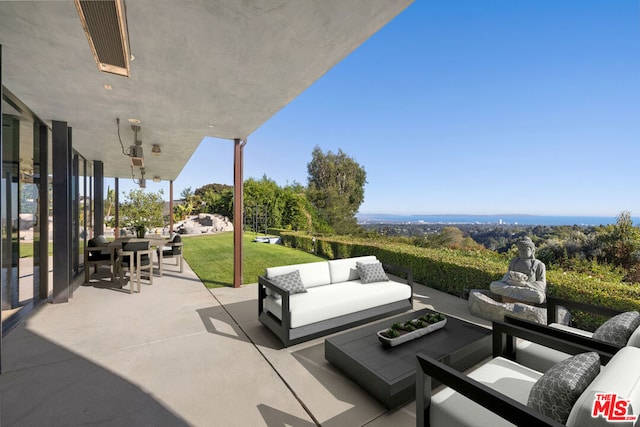 view of patio with an outdoor living space