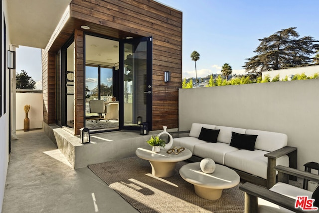 view of patio with an outdoor hangout area