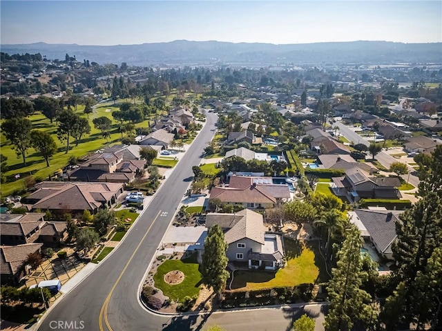 drone / aerial view with a mountain view