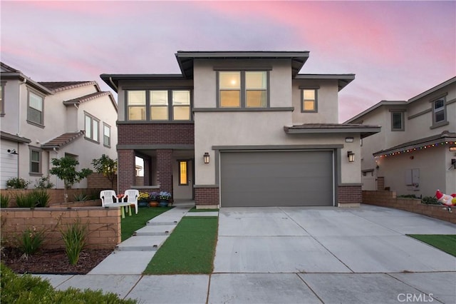 view of front facade with a garage