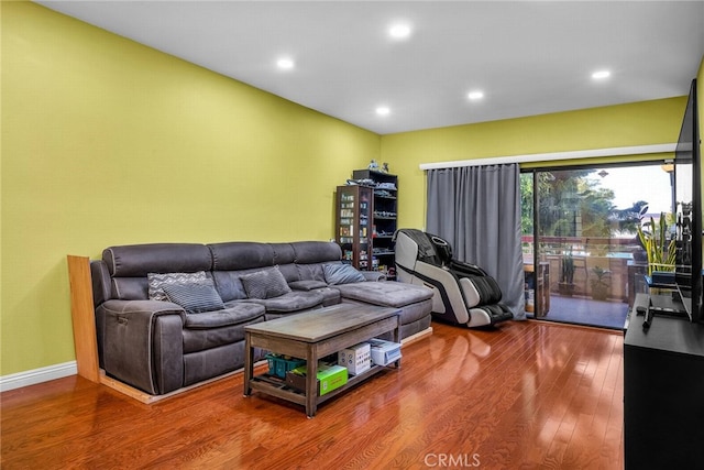 living room featuring hardwood / wood-style flooring