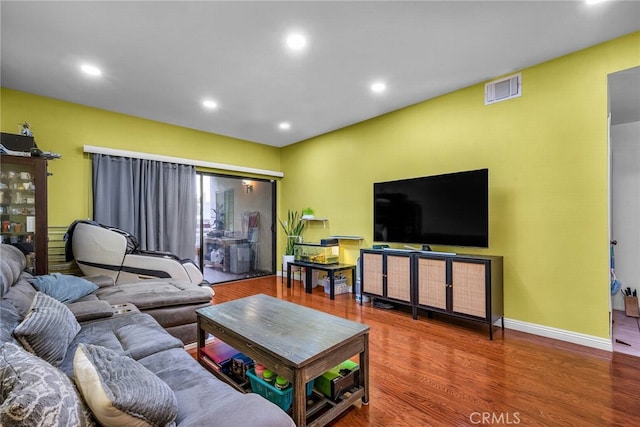 living room featuring hardwood / wood-style flooring