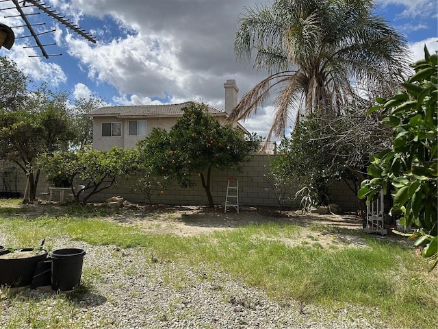 view of yard featuring fence