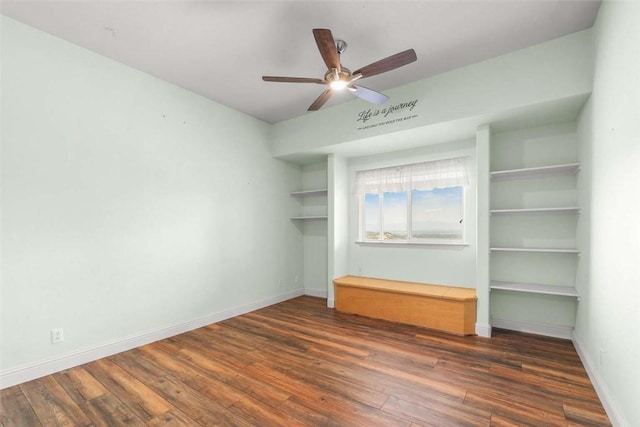 15223 Ledgewood Dr, Redding, CA 96001 - unfurnished bedroom featuring wood finished floors, baseboards, and ceiling fan