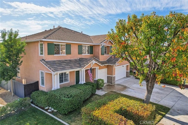 view of property featuring a garage