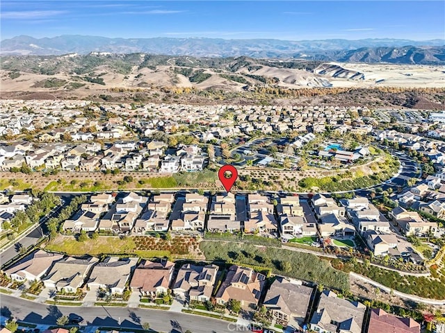 aerial view with a mountain view