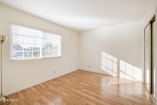 empty room featuring light wood-type flooring