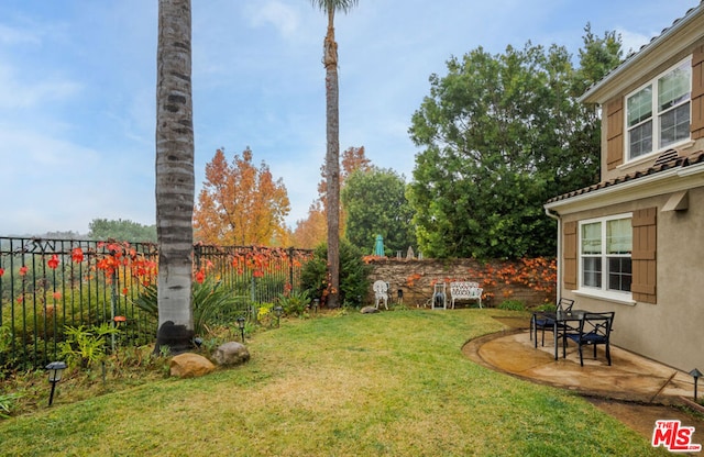 view of yard featuring a patio