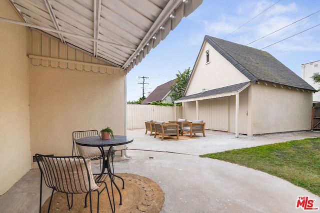 view of patio with an outdoor living space