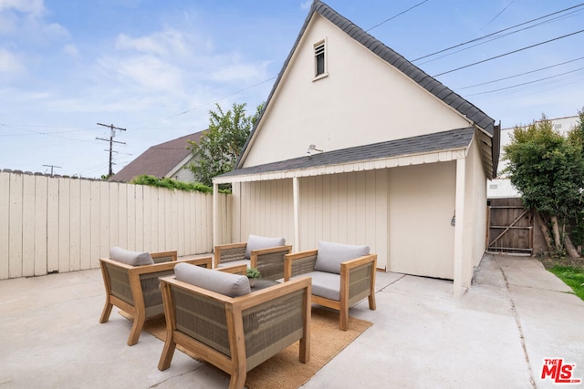 view of patio with an outdoor hangout area